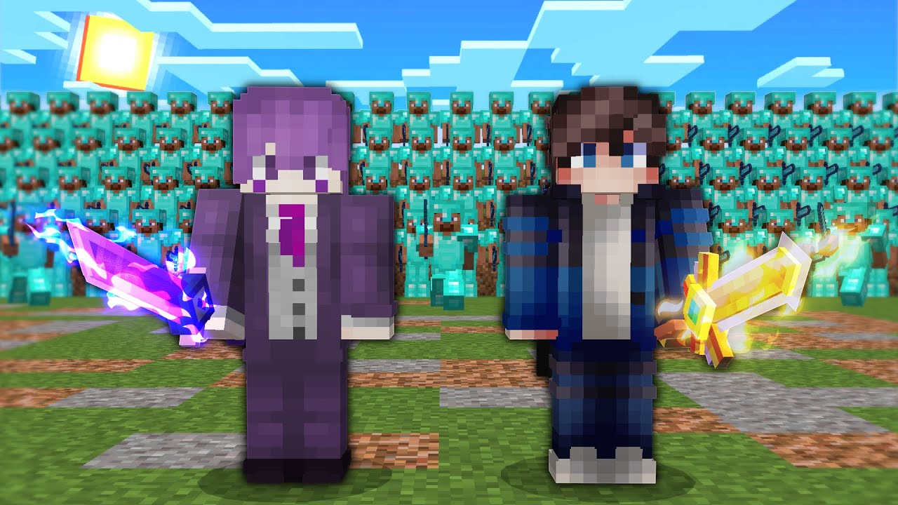 最強のアイテムを与えられた2人VS100人のハンター！？(ごうまいぱすた参戦) 【Minecraft】【マイクラ】【Hoplite】