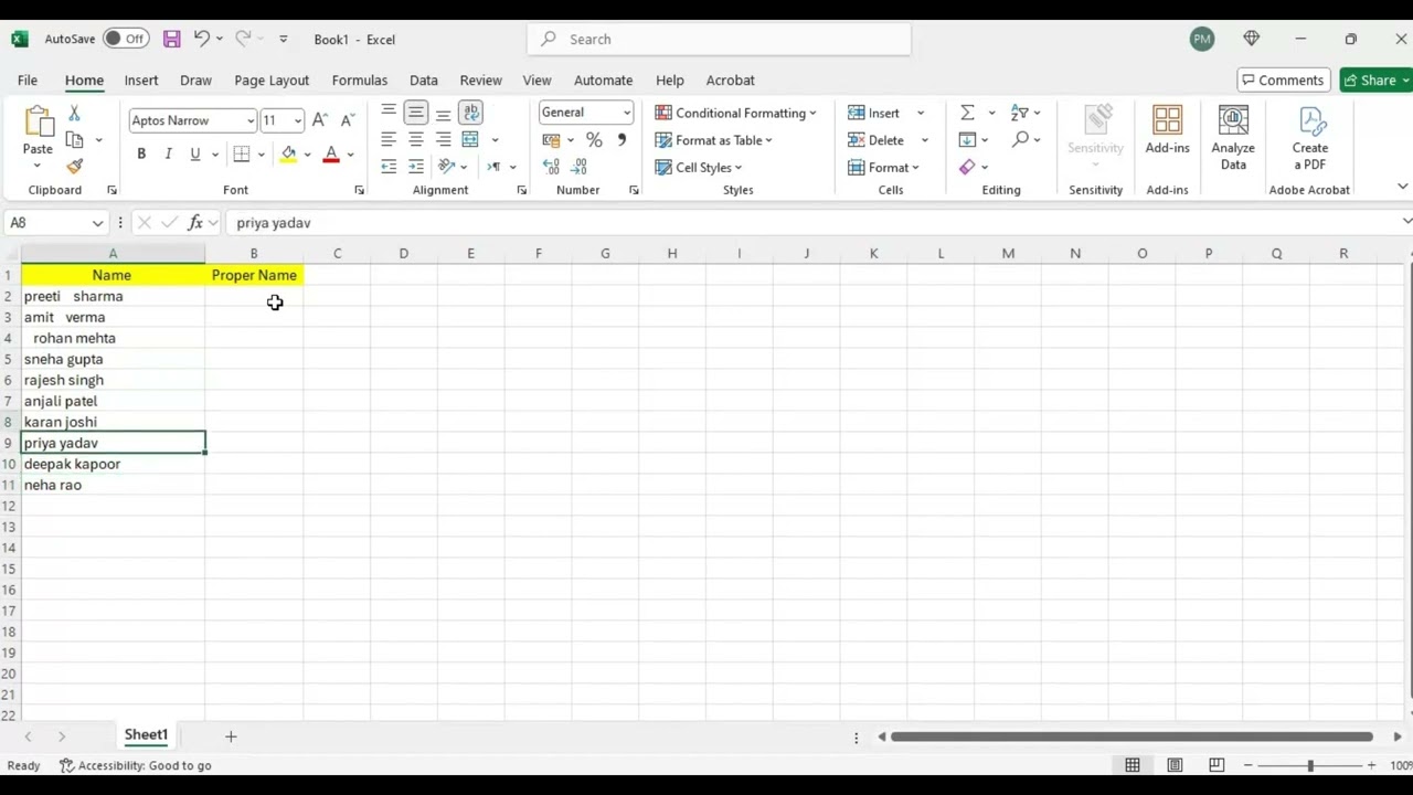 Clean & Format Text in Excel Instantly! 🚀 | TRIM + PROPER Formula Explained