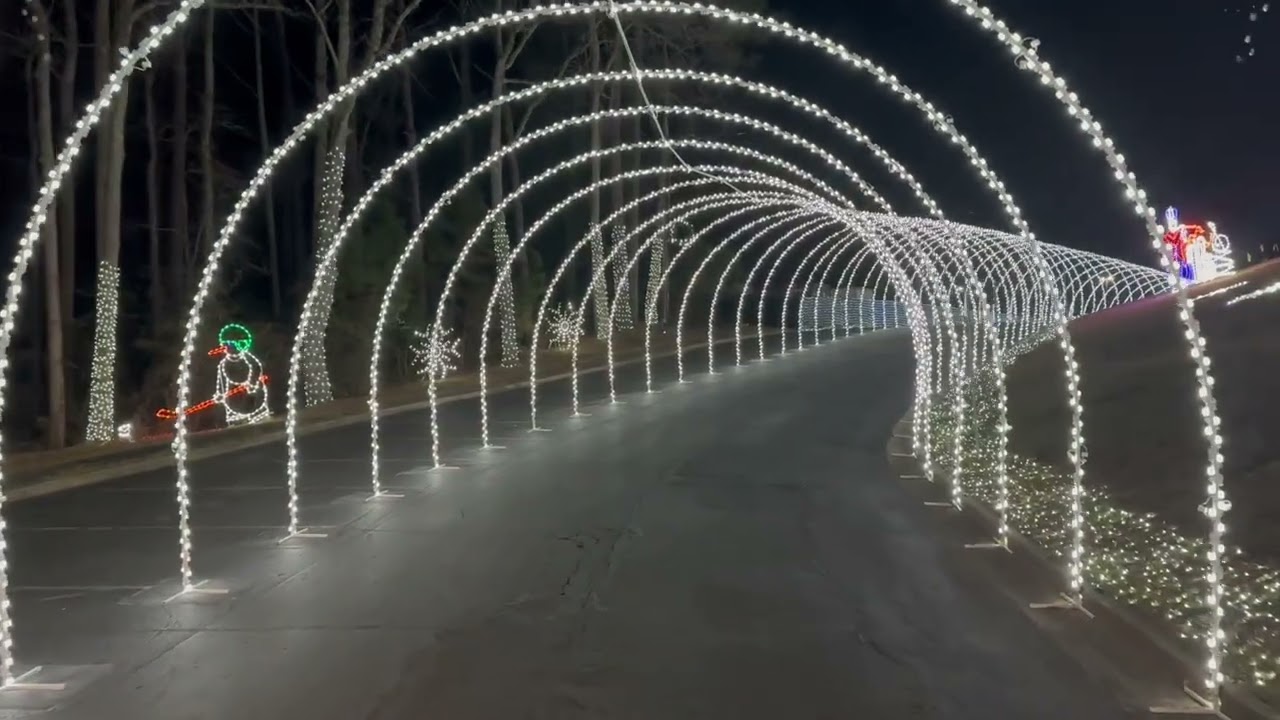 Drive-Through Christmas Light Tunnel for Buses | Commercial Holiday Display