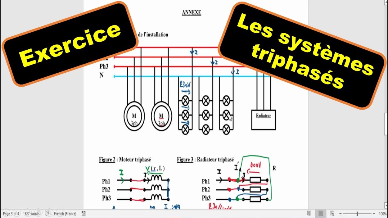 Exercice les systèmes triphasés Etude d'une installation triphasé