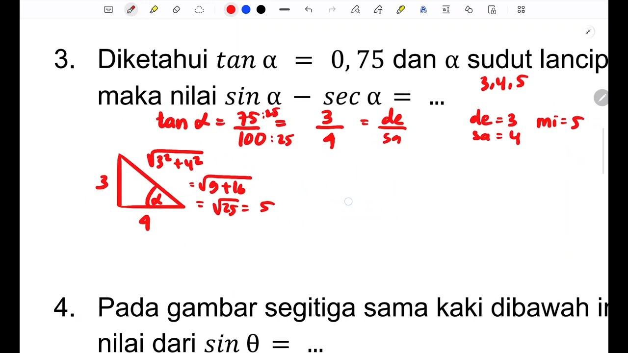 Pembahasan Soal Perbandingan Trigonometri #2