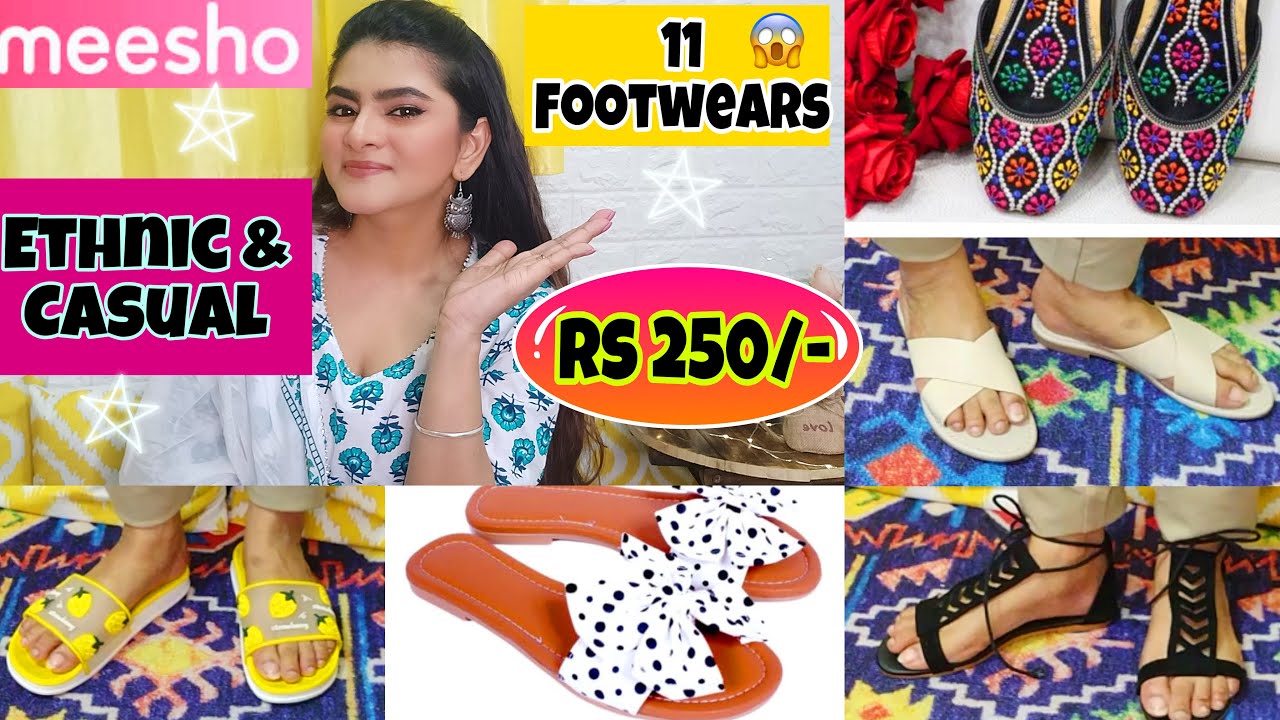 MEESHO footwear haul Rs 250-Rs 750 | Juttis/Flats/Heels/Sliders haul | Meesho Haul |Latest Footwears