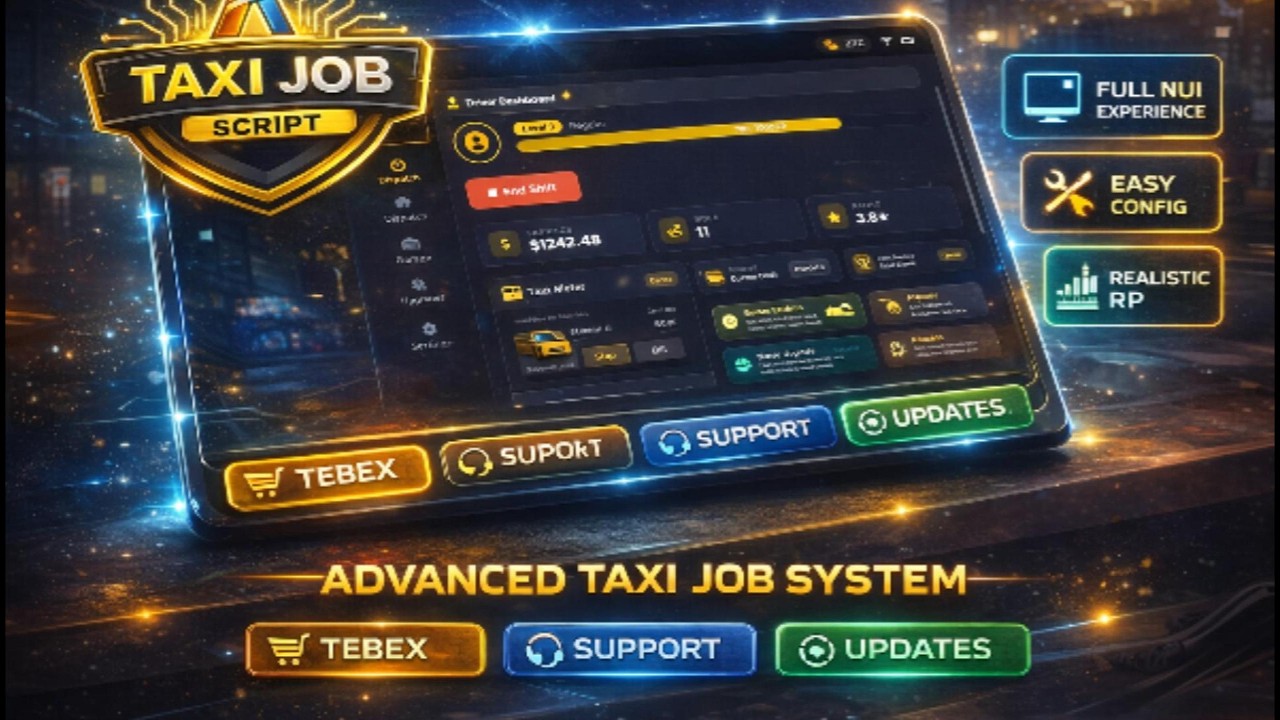Taxi Job QBCore – Advanced NUI System