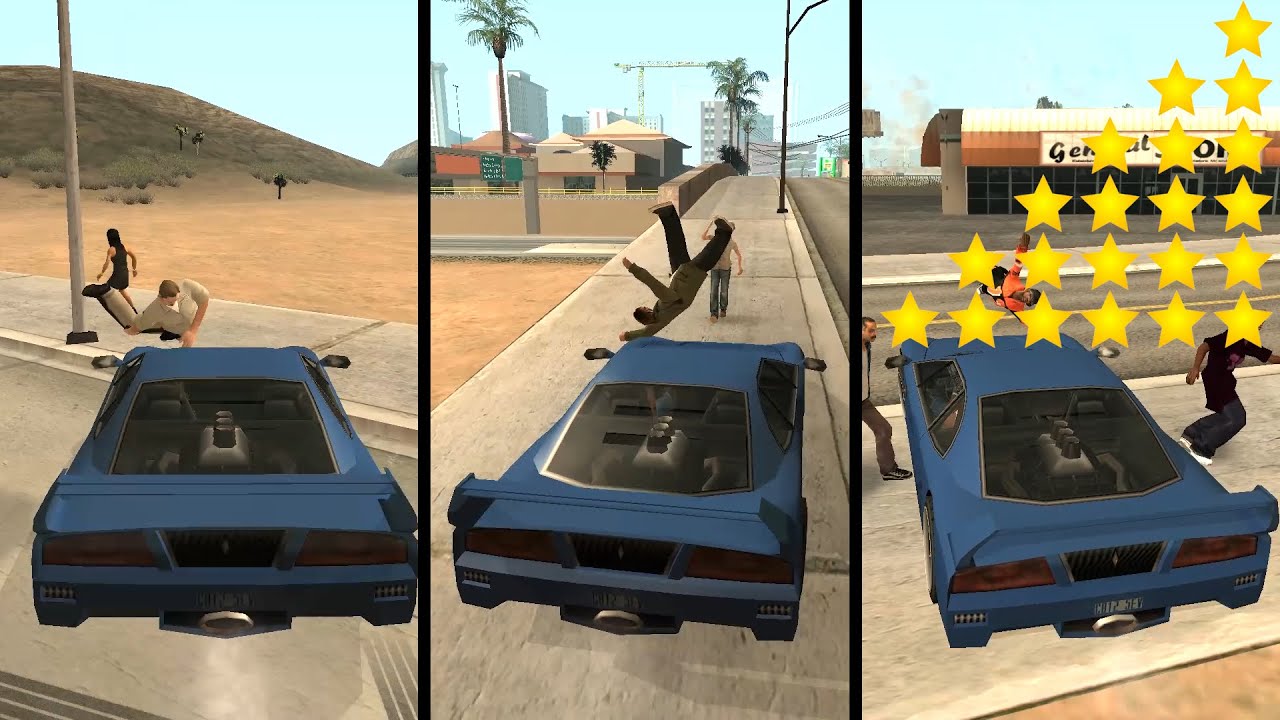RUNNING OVER PEDESTRIANS UNTIL 6 STARS (WITH RAGDOLL MOD)