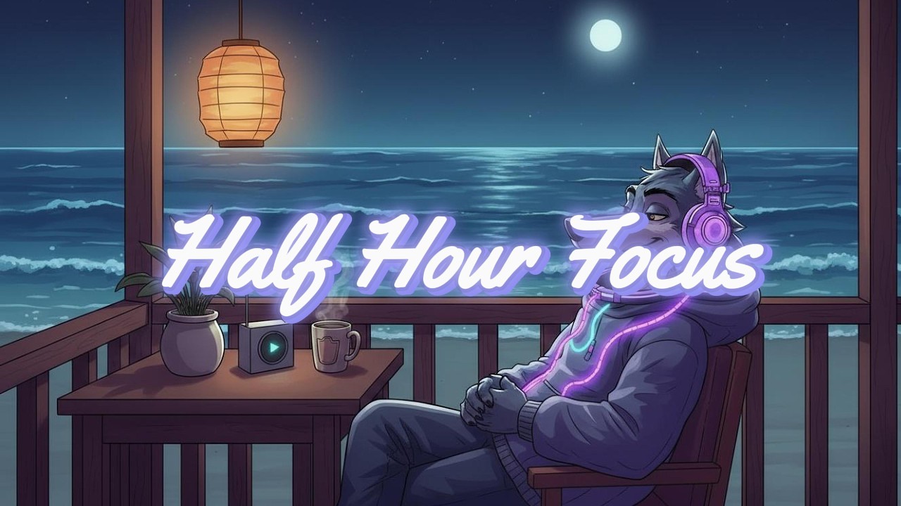 30 Minute Deep Focus Session | Moonlit Reggae Tides | Study Half Hour Focus