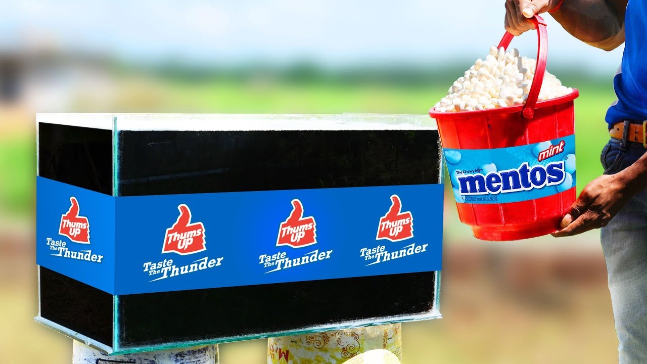 thums up vs mentos experiment omg