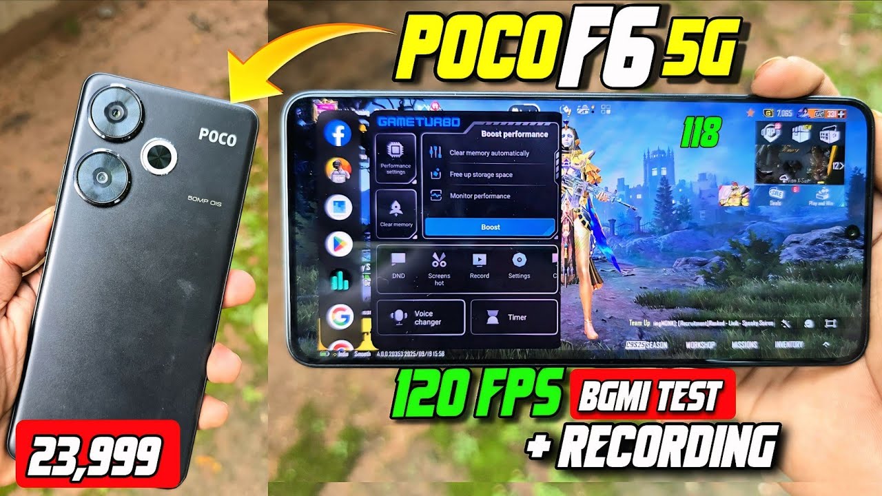 Poco f6 BGMI 120 FPS bgmi test with FPS metre | Poco f6 Gaming test after 1.5 year BGMI 4.0 update👉
