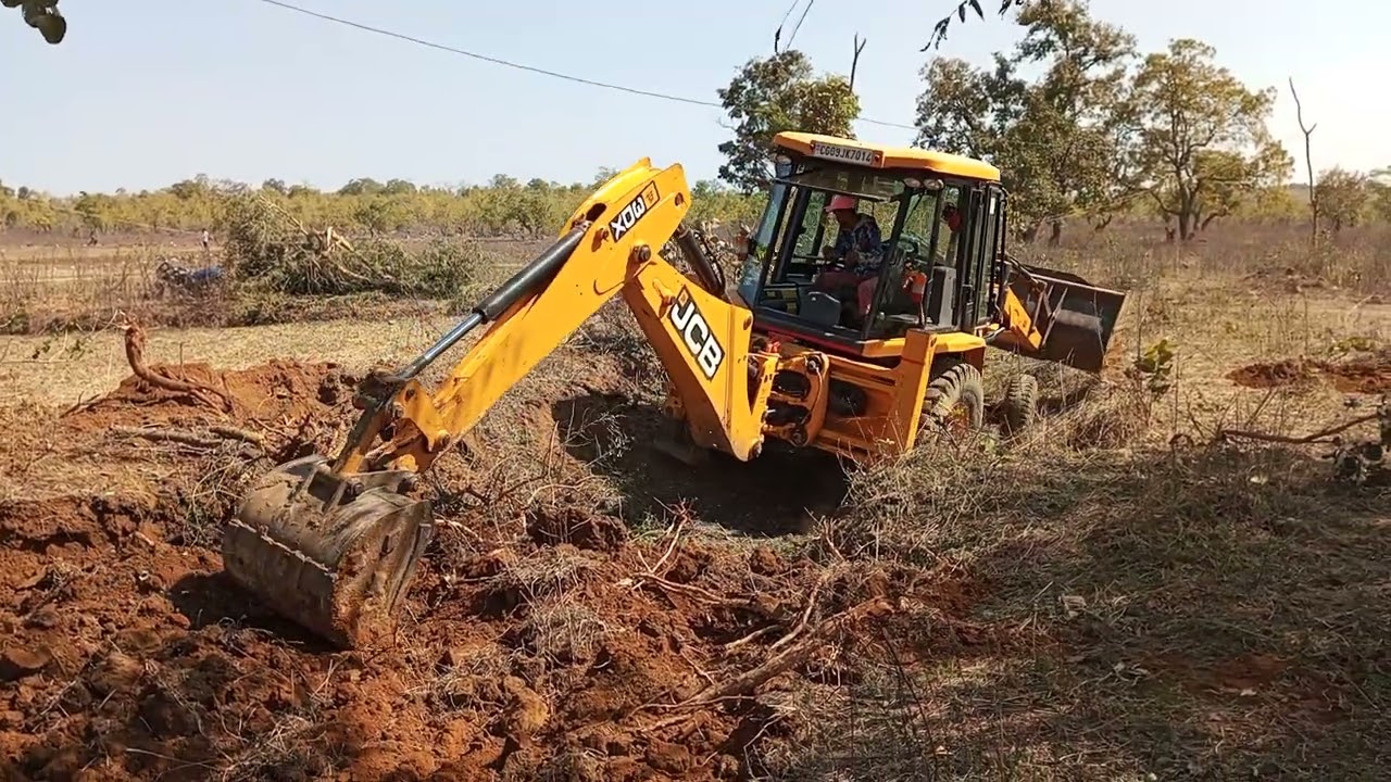 JCB 3DX Making Drain To Pass Water - JCB Working For Village Road Construction - Jcb woking Forest