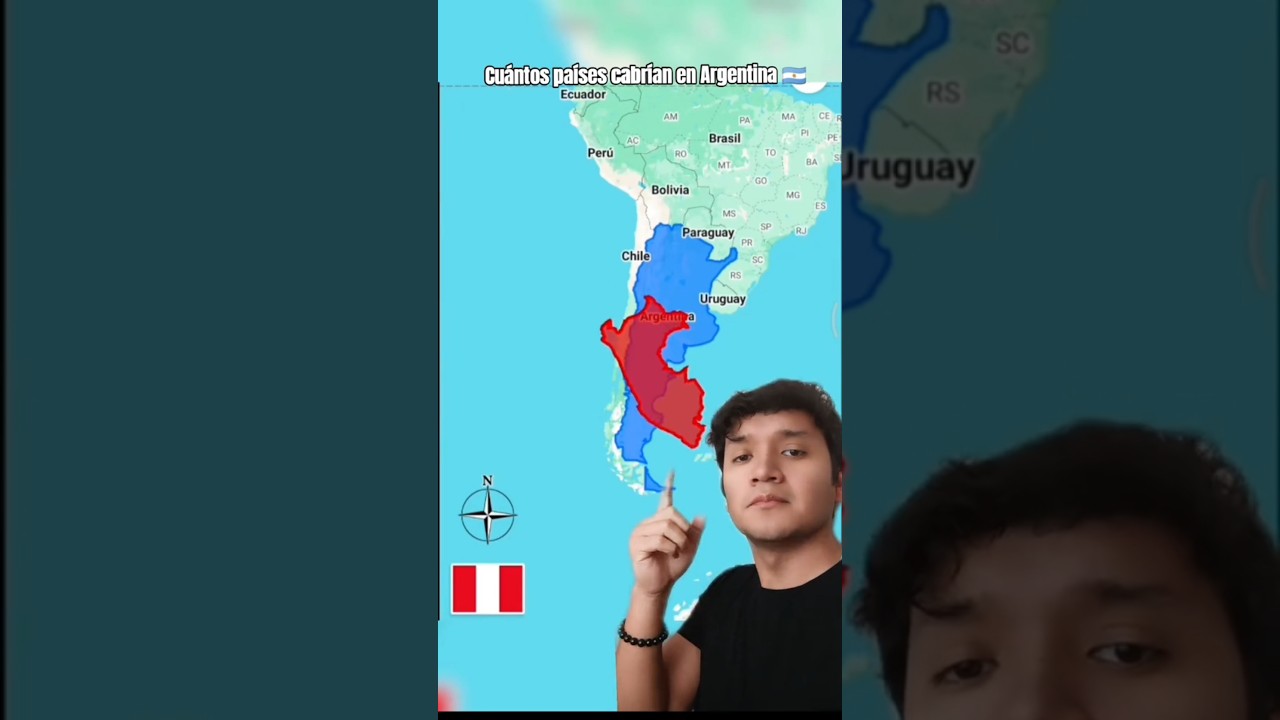 Cu&aacute;ntos pa&iacute;ses cabr&iacute;an en Argentina #mapa  #argentina  #geografia  #banderas #peru #colombia  #flag