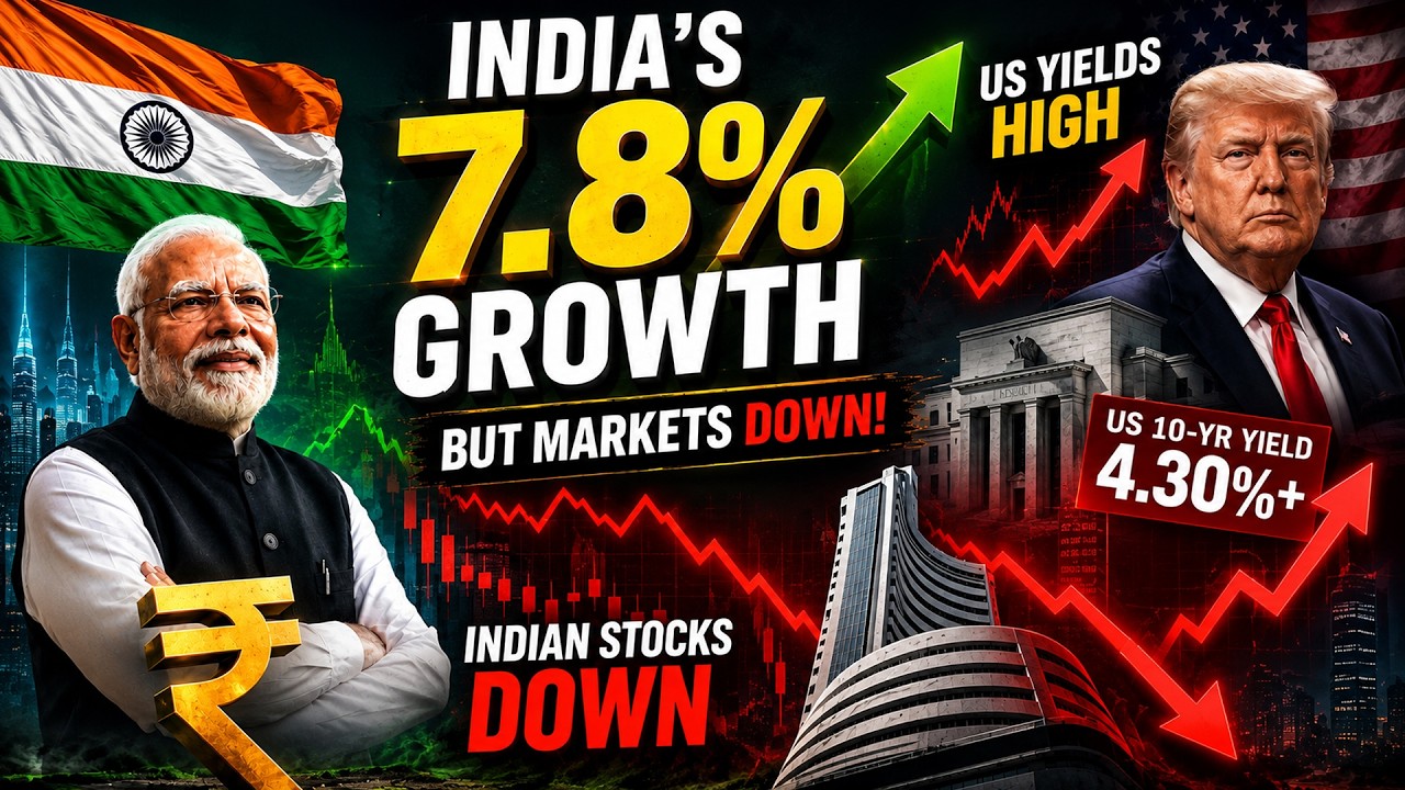Рост ВВП Индии на 7,8%, падение Nifty и Sensex, рост доходности гособлигаций США и печатание дене...