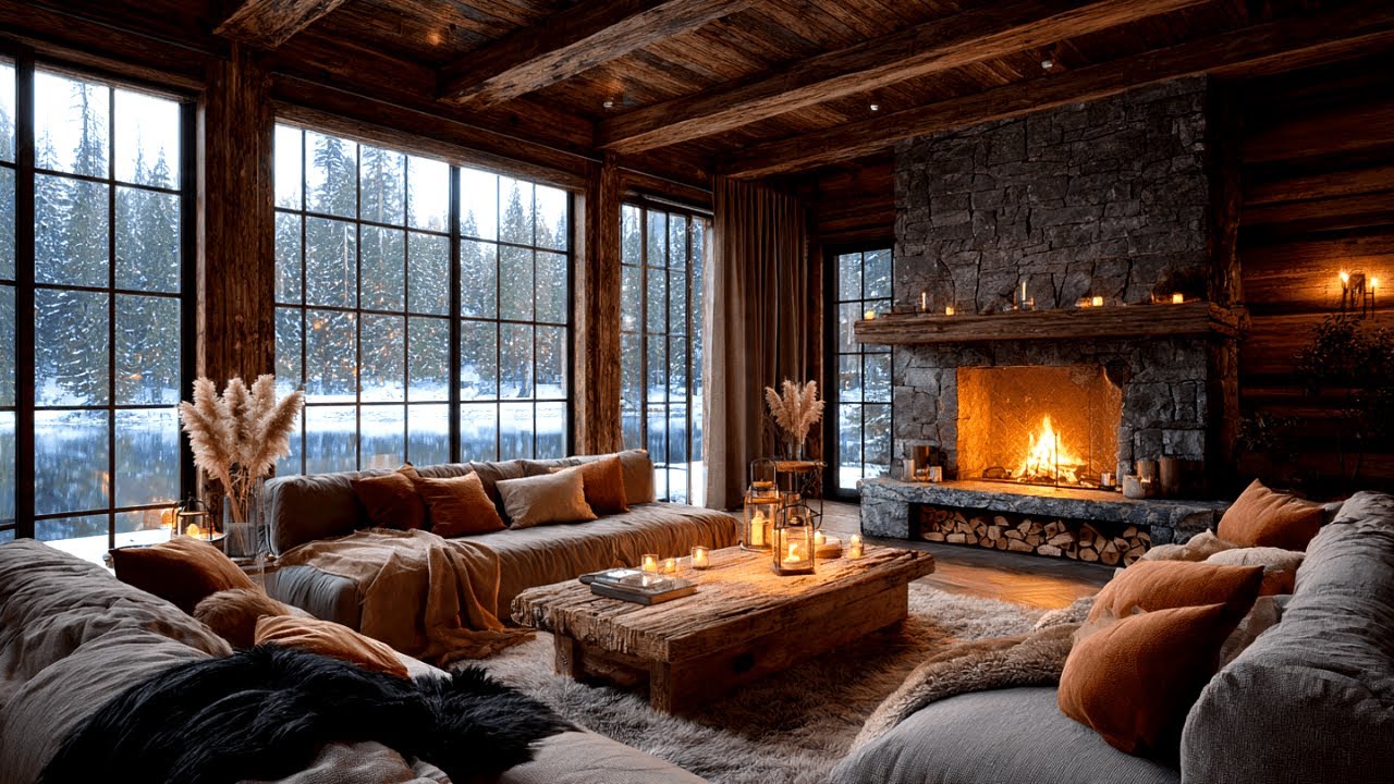 Relaxing Bossa Nova Jazz Fireplace Music for Work | Calm Focus Atmosphere 4