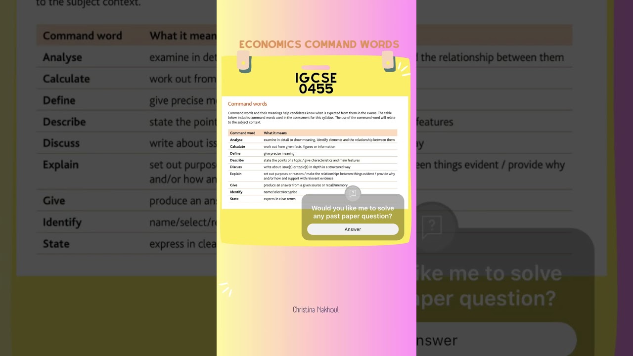 #examtips #economics #igcse #0455 #analyse #discuss