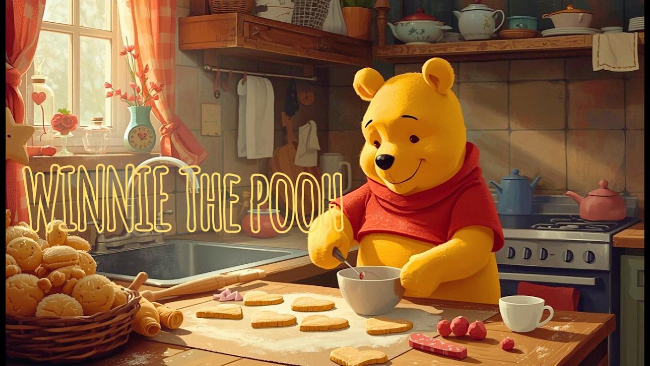 Winnie the Pooh Valentine’s Day Baking Ambience 🍯 Cozy Honey Kitchen