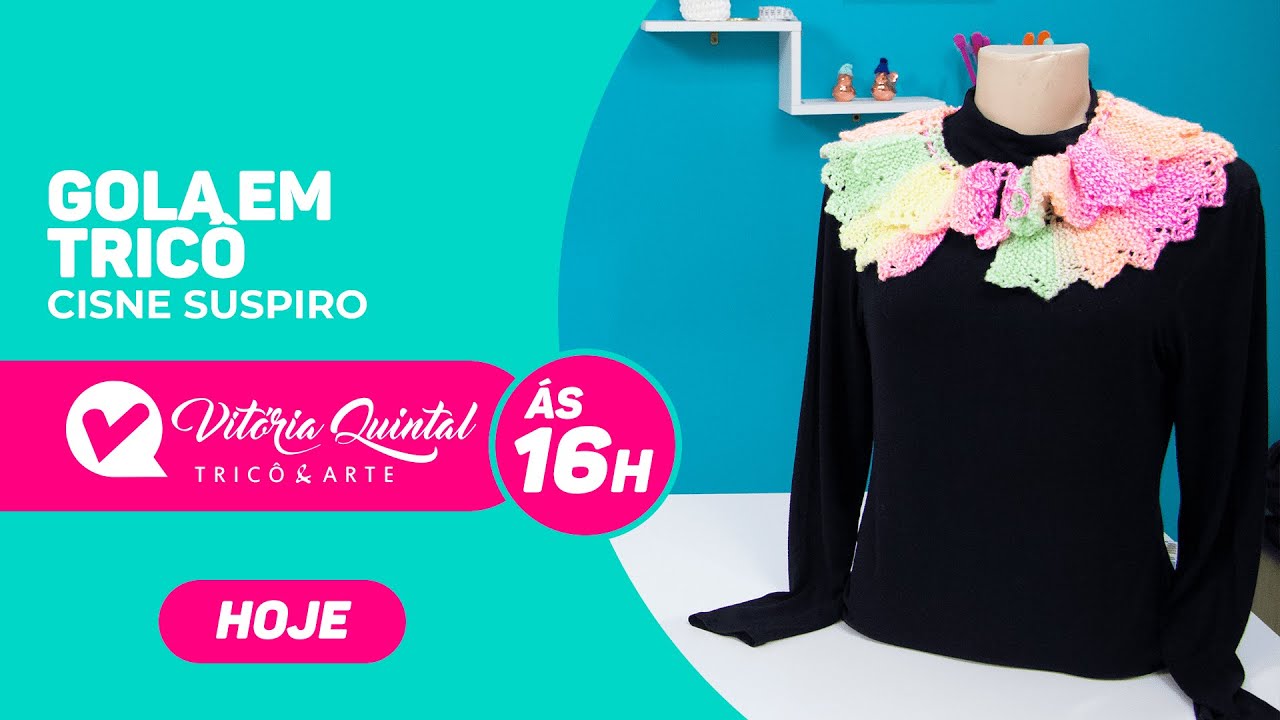 Aprenda a Fazer uma Gola com babado em tric&ocirc; #Coatscorrente #Knitting #tejer