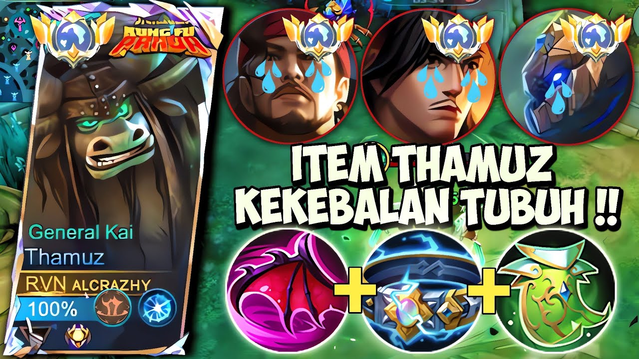 SOLO RANK PAKAI THAMUZ KEKEBALAN TUBUH‼️GAMEPLAY TOP GLOBAL THAMUZ - MLBB
