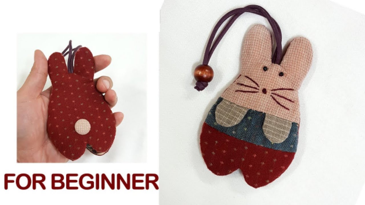 Quilted Foundation per principianti, portachiavi Crea, Keyholder Free Pattern,Hand quilt