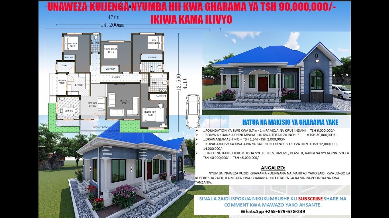 HII NDIYO GHARAMA YA KUIJENGA NYUMBA HII YA 4 BEDROOMS