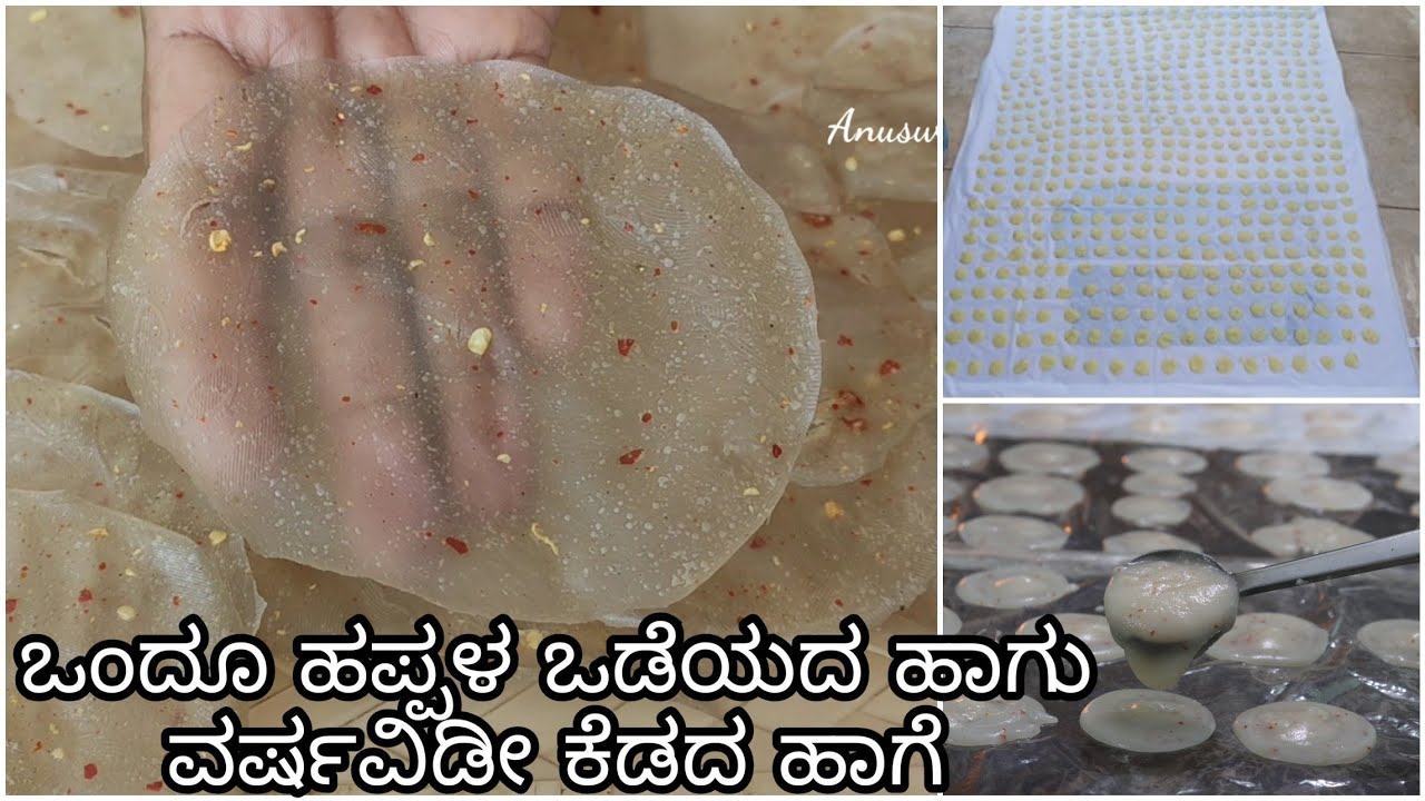 1 ಕಪ್ ಅಕ್ಕಿಹಿಟ್ಟು ಇದ್ದರೆ ಸಾಕು ಮಾಡಬಹುದು ವರ್ಷಕ್ಕೆ ಆಗೋವಷ್ಟು ಹಪ್ಪಳ | Sandige recipe in kannada | Happala