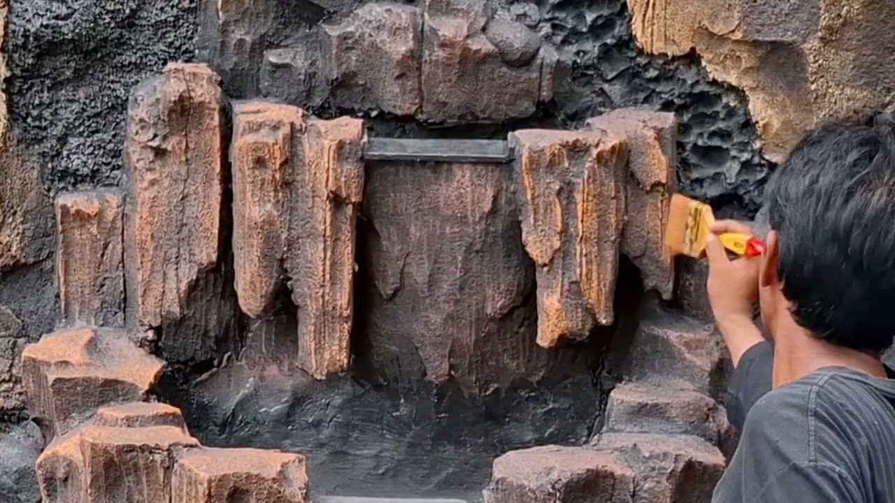 Pengecatan gradasi relief tebing