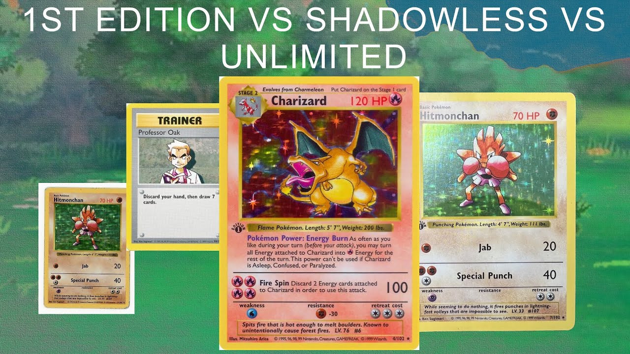 1st Edition vs Shadowless vs Unlimited. Jakie są rodzaje kart Base Set i czym się róznią?