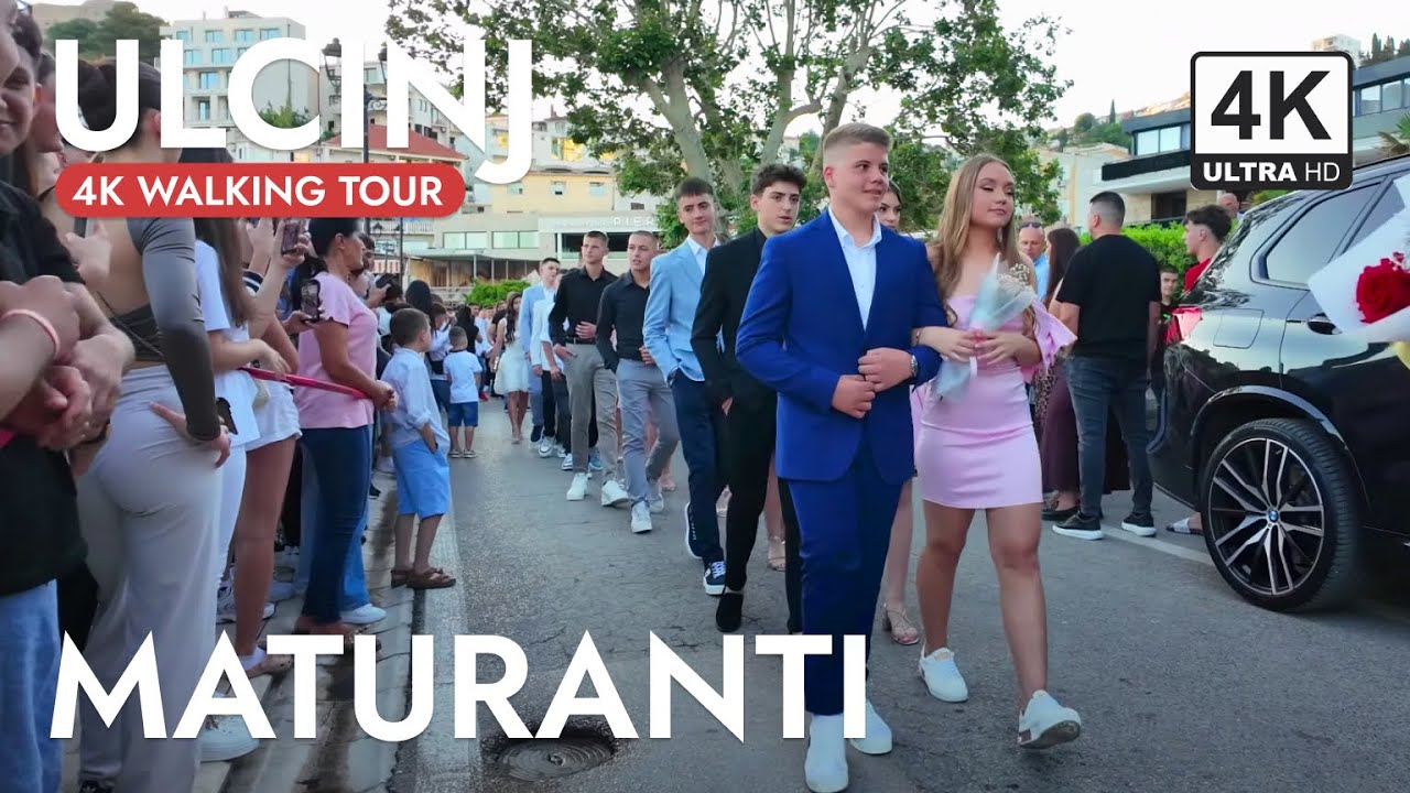 Ulcinj Polumaturanti 2025 - Middle School Graduates at Mala Plaža – Traditional Gathering & Walk  4K