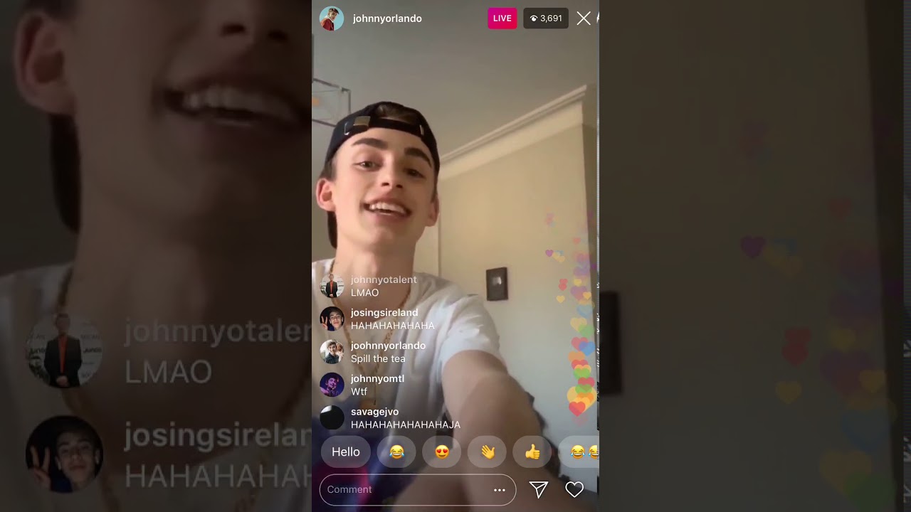 Johnny Orlando livestream 22/03/2019