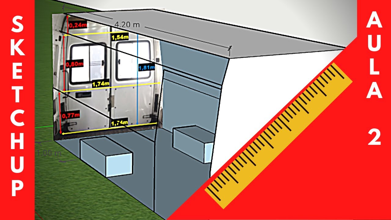 Aula 2: Medidas e Desenho de uma VAN - Curso Gratuito Sketchup Motorhome Kombihome