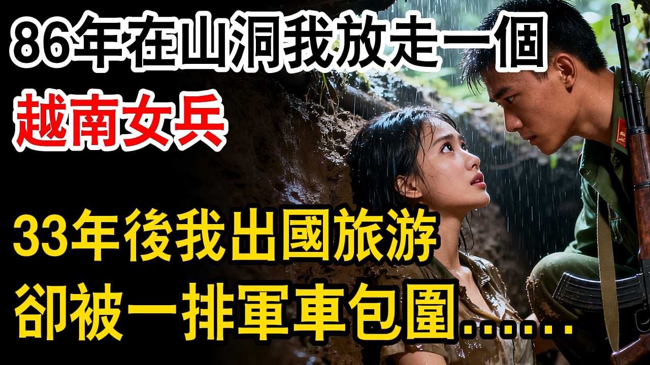 86年在山洞我放走一個越南女兵，33年後我出國旅游，剛出越南機場，就被一排軍車瞬間包圍...