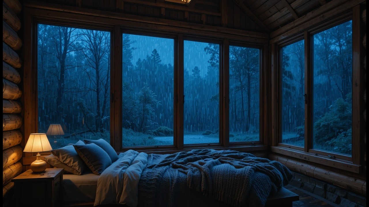 Rain White Noise for Sleep | Fall Asleep Fast with Heavy Rain Sounds