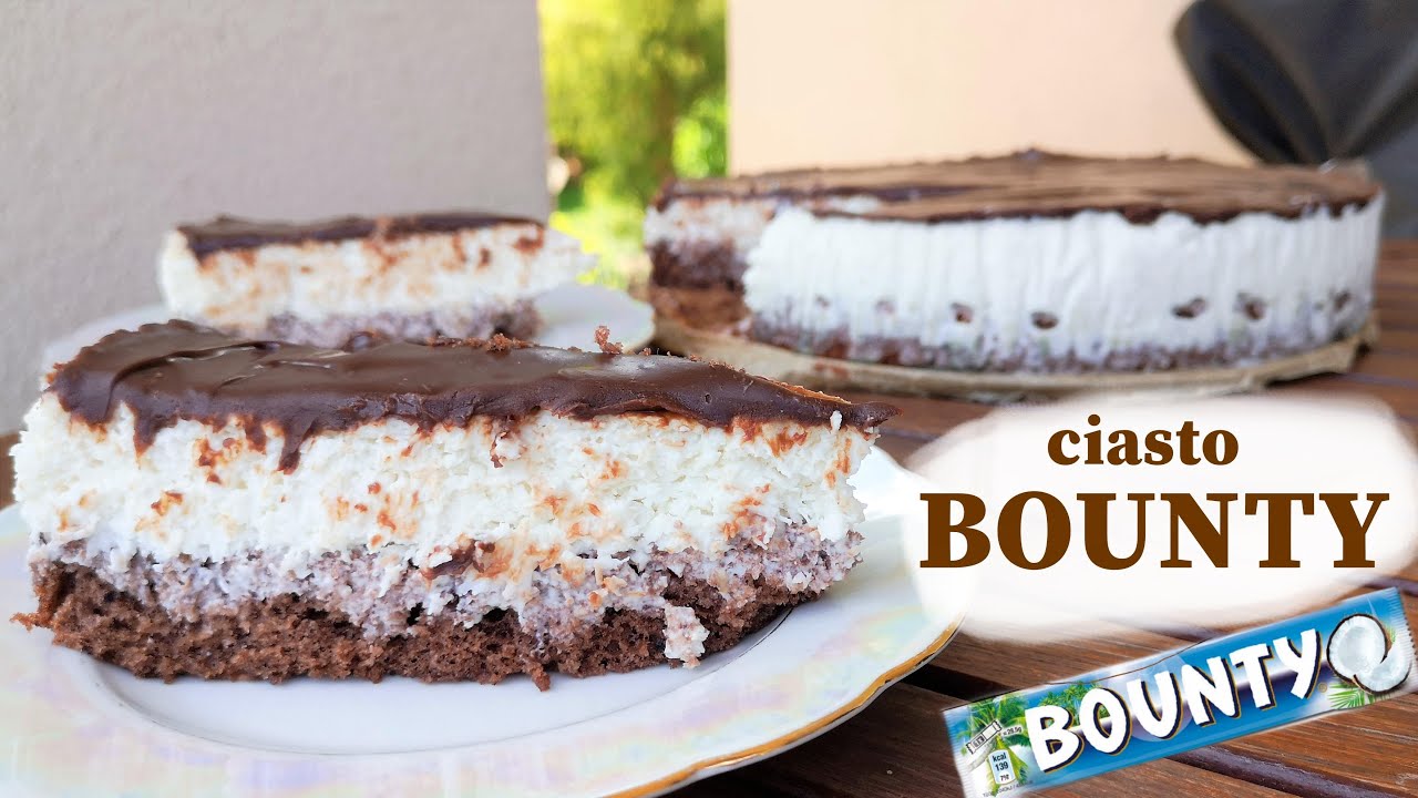 Ciasto Bounty- pyszny, prosty przepis z kokosem i czekoladą 🍫🥥 #bounty #kokos #ciasto #coconut