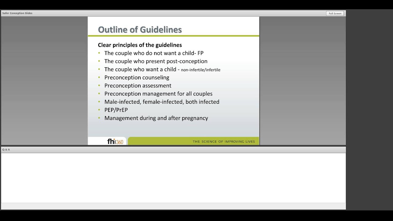 A Webinar on Safer Conception and Pregnancy Options for Women and Couples Living with HIV