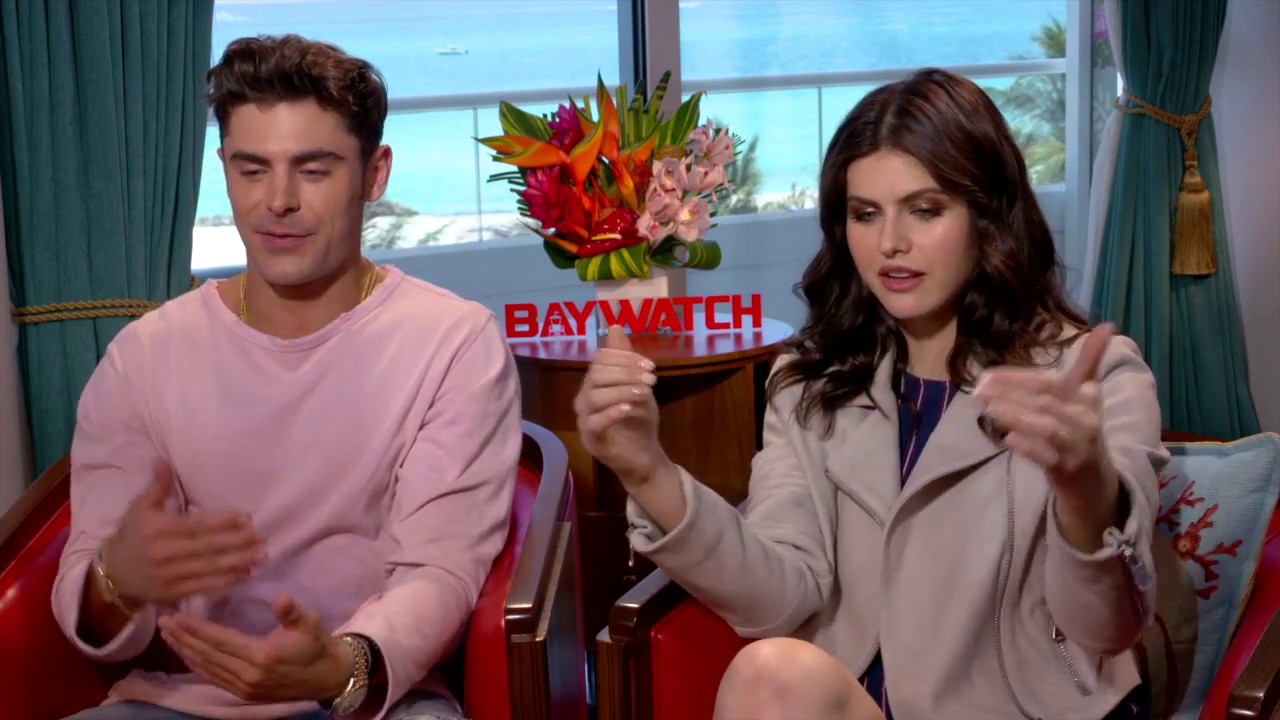 BAYWATCH - ZAC EFRON & ALEXANDRA DADDARIO TALK SLOW-MO RUN FAILS