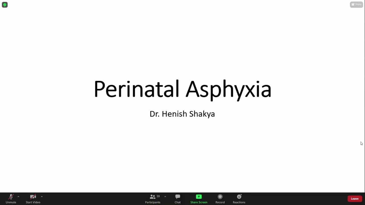 Pediatric Lecture on Perinatal Asphyxia Part 1