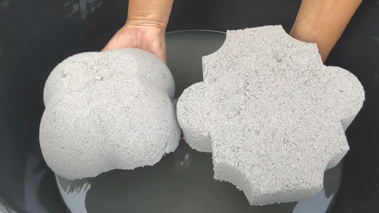 Gritty sand cement crumbling in water 💦💦 by Sa Asmr