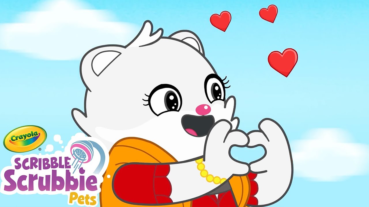 She's In Love! 😍 Crayola Scribble Scrubbie | Funny Cartoons for Kids