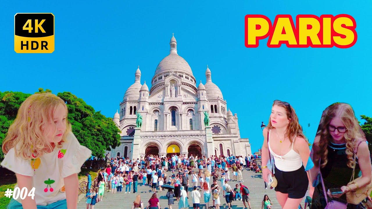 4K Paris Walking Tour | Montmartre, Sacré-Cœur, Artists Square & Lafayette | 9 August  2025