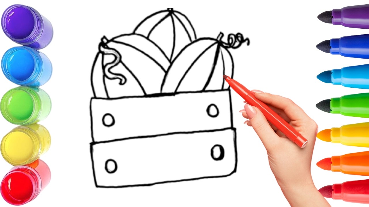How To Draw cute pumpkins Drawing, Painting & Coloring For Kids and Toddlers_ Child Art 🐋🌈🎨