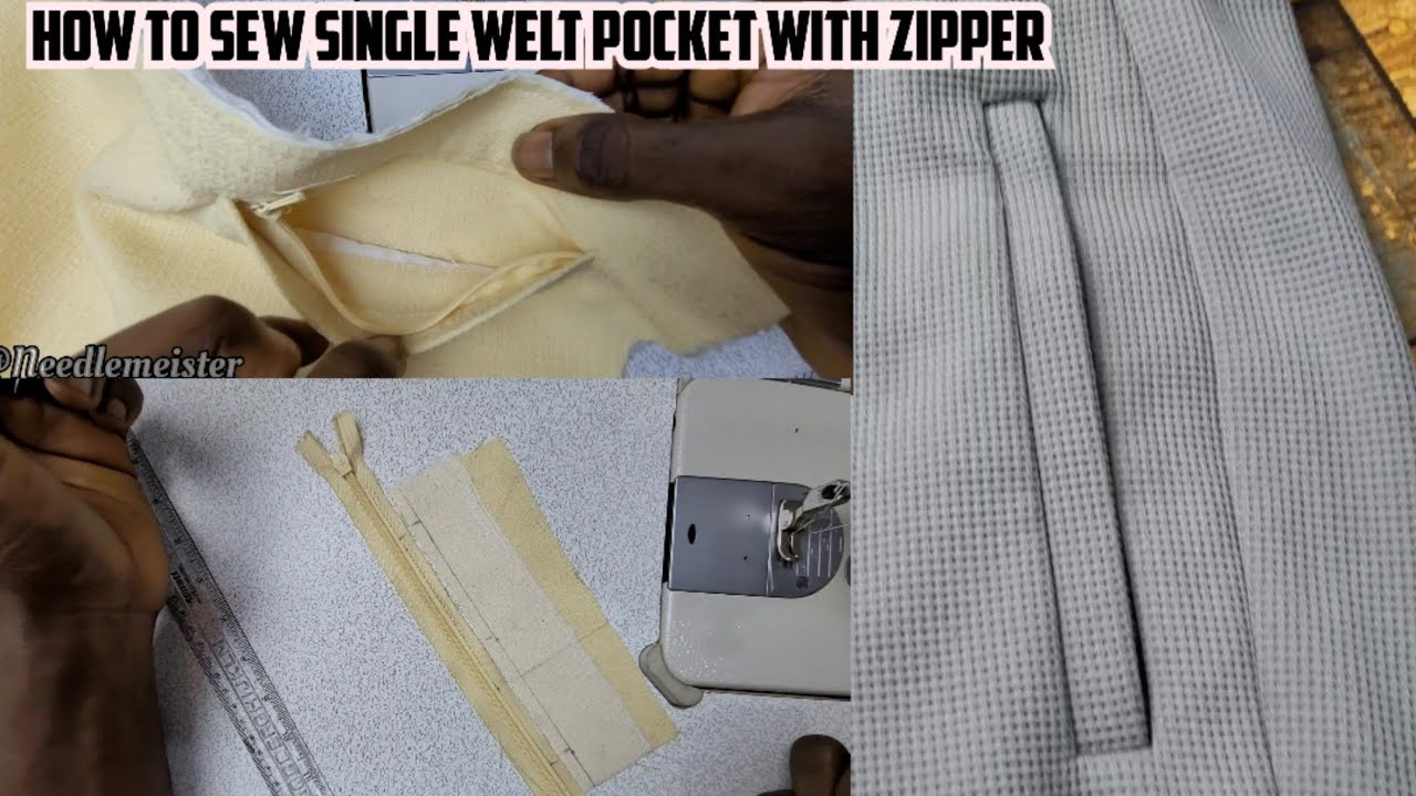 How to Sew a Single Welt Pocket with Zipper | Clean Finish for Joggers Pants