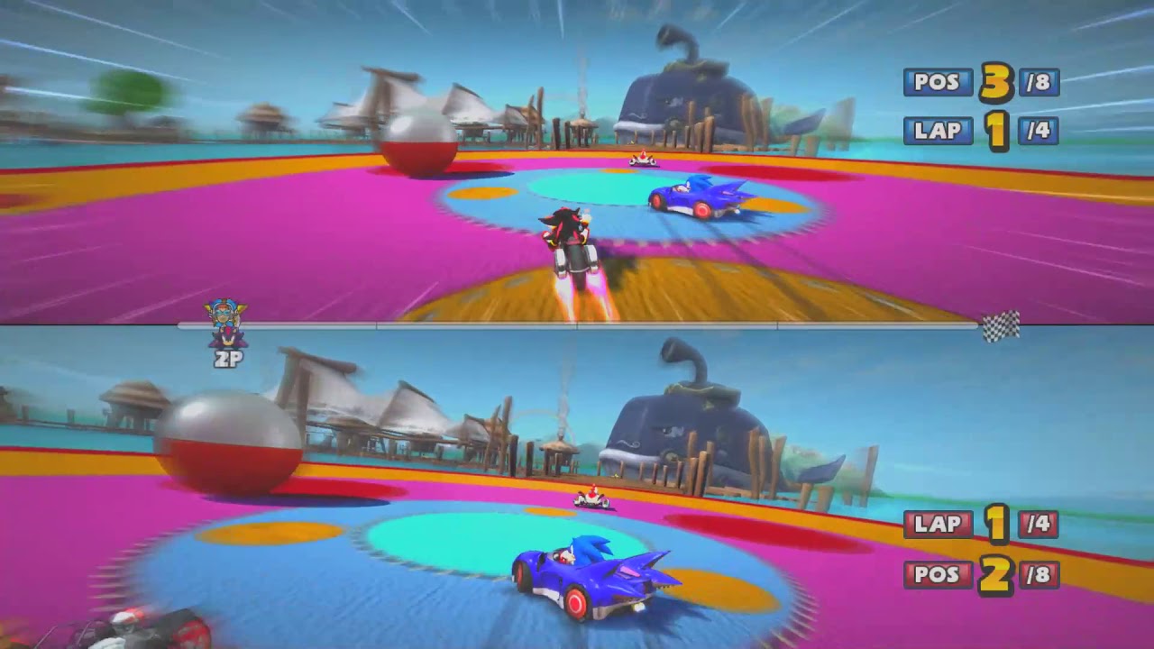 Sonic & Sega all Star Racing - 2 player split screen