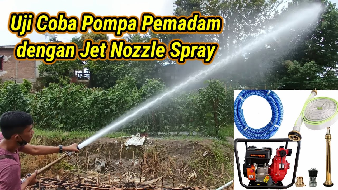 Pompa pemadam kebakaran menggunakan jet nozzle fire tekanan tinggi