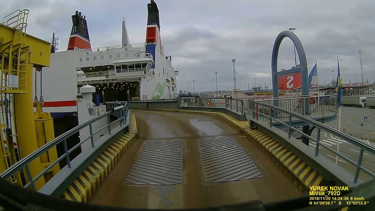 ferry m/s Skåne - Stena Line, Rostock 2018.11.20 (full HD, 60fps)