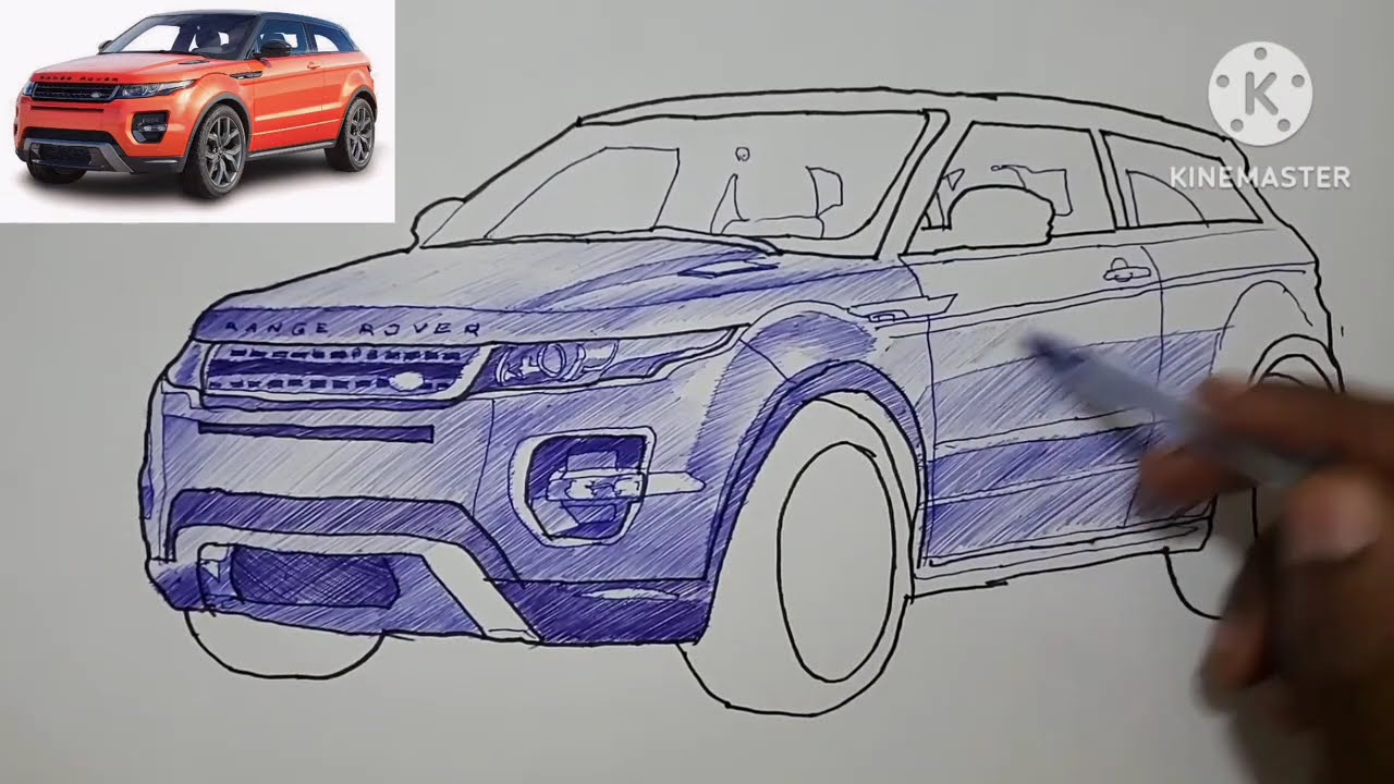 Range Rover Sport drawing || How to draw a Range Rover Sport car step-by-step (time-lapse tutorial)