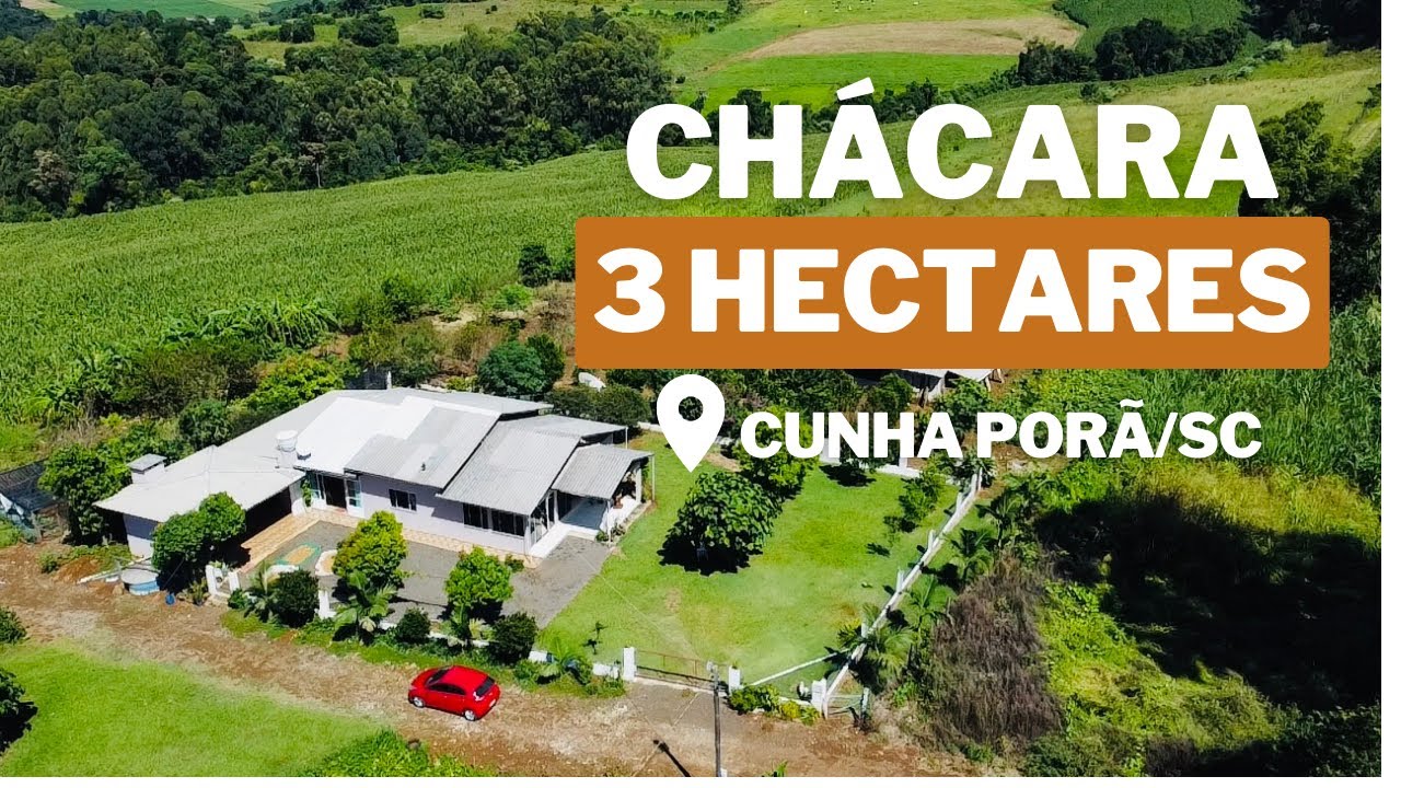 (INDISPONÍVEL) CHÁCARA BEM CERCADA CASA TRÊS QUATOS FRUTAS R$740 MIL CUNHA PORÃ SC