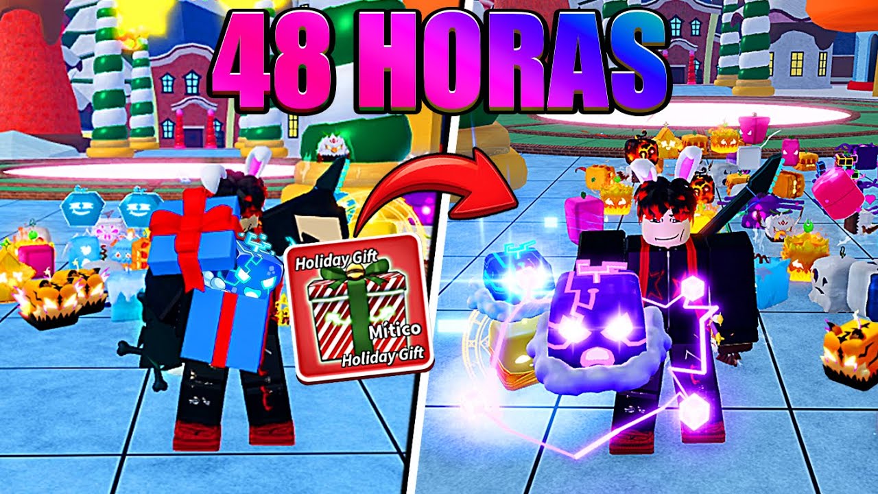 PASSEI 48 HORAS COLETANDO PRESENTES NO EVENTO DE NATAL DO BLOX FRUITS
