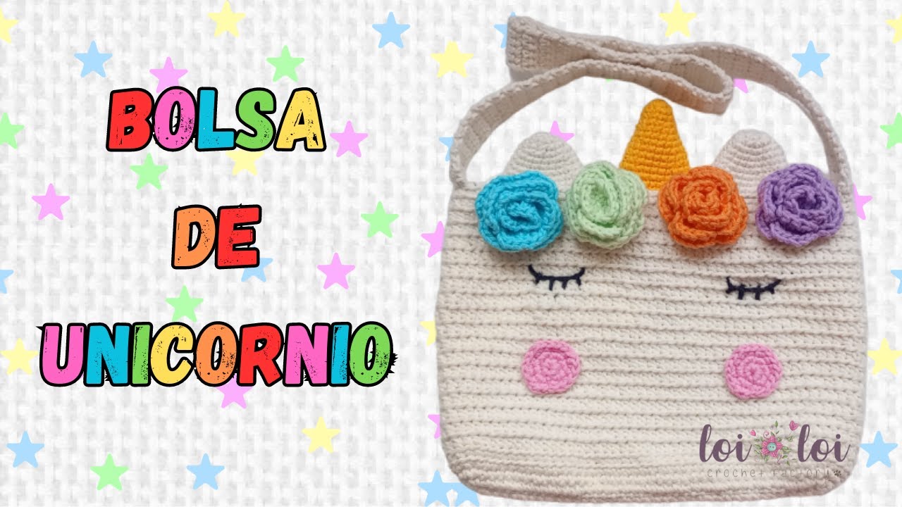 BOLSA DE UNICORNIO A  CROCHET