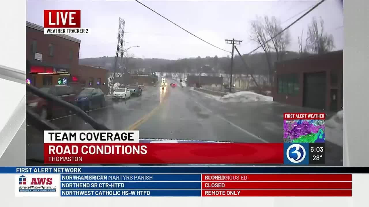 FIRST ALERT WEATHER TRACKER: Road conditions in Thomaston at 5:00 p.m.