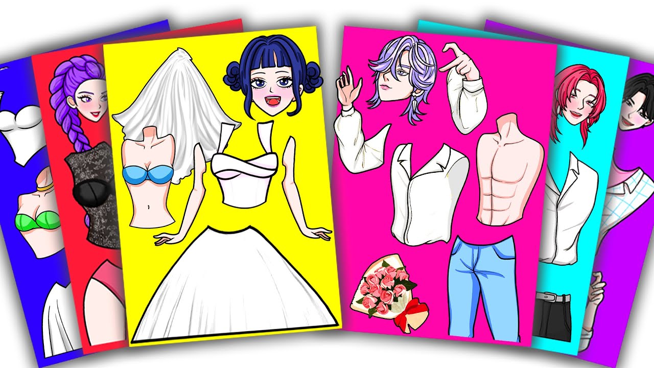 HUNTRIX ZOEY in WEDDING DRESS with SAJA BOYS - KPOP DEMON HUNTERS | Sticker book diy