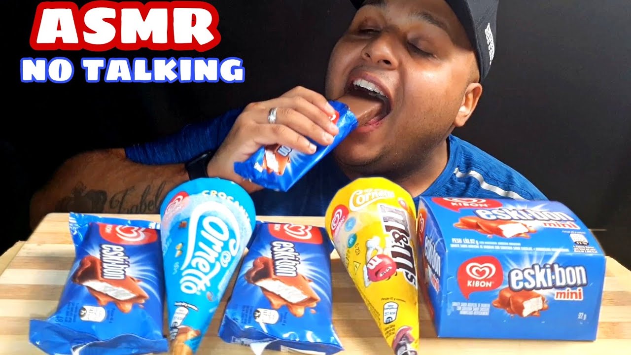 CORNETO MM'S, CORNETO CROCANTE, ESKIBON | ASMR ICE CREAM (MUKBANG) SONS DE MASTIGAÇÃO