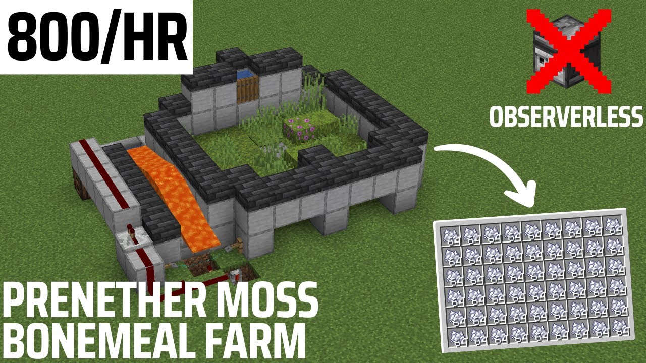Prenether Moss Bonemeal Farm | SSR | Minecraft 1.17-1.21.1