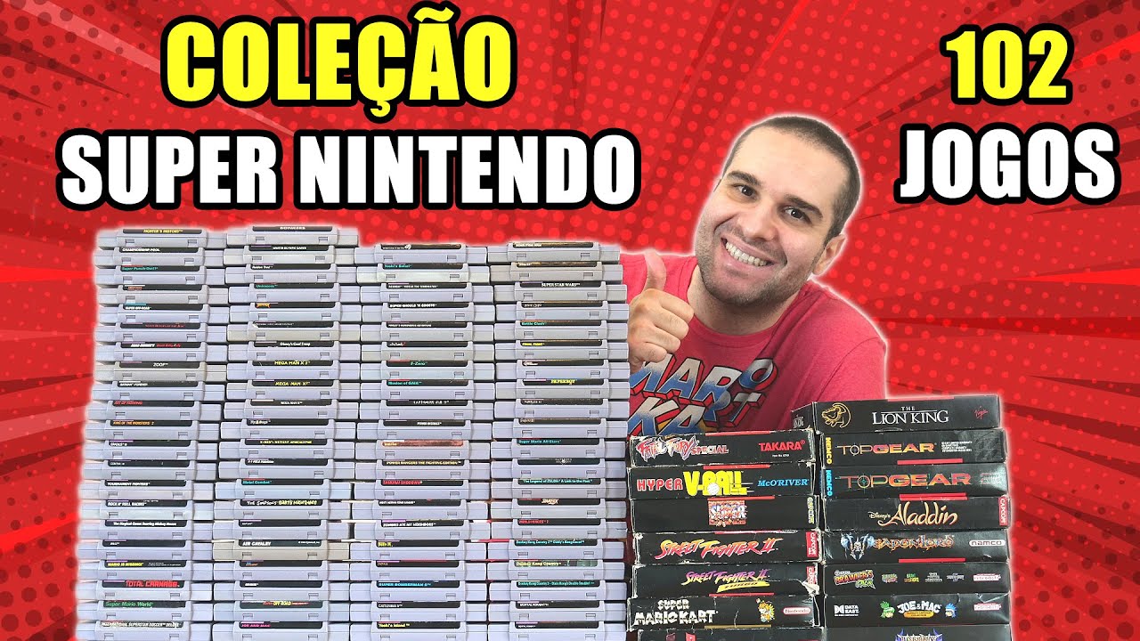 Mega Coleção De Super Nintendo Com 102 Jogos Originais - SNES